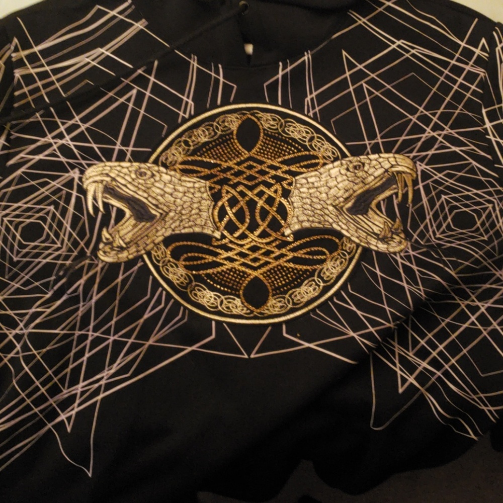 Hudson's  embroidered hoodie with some stones on t